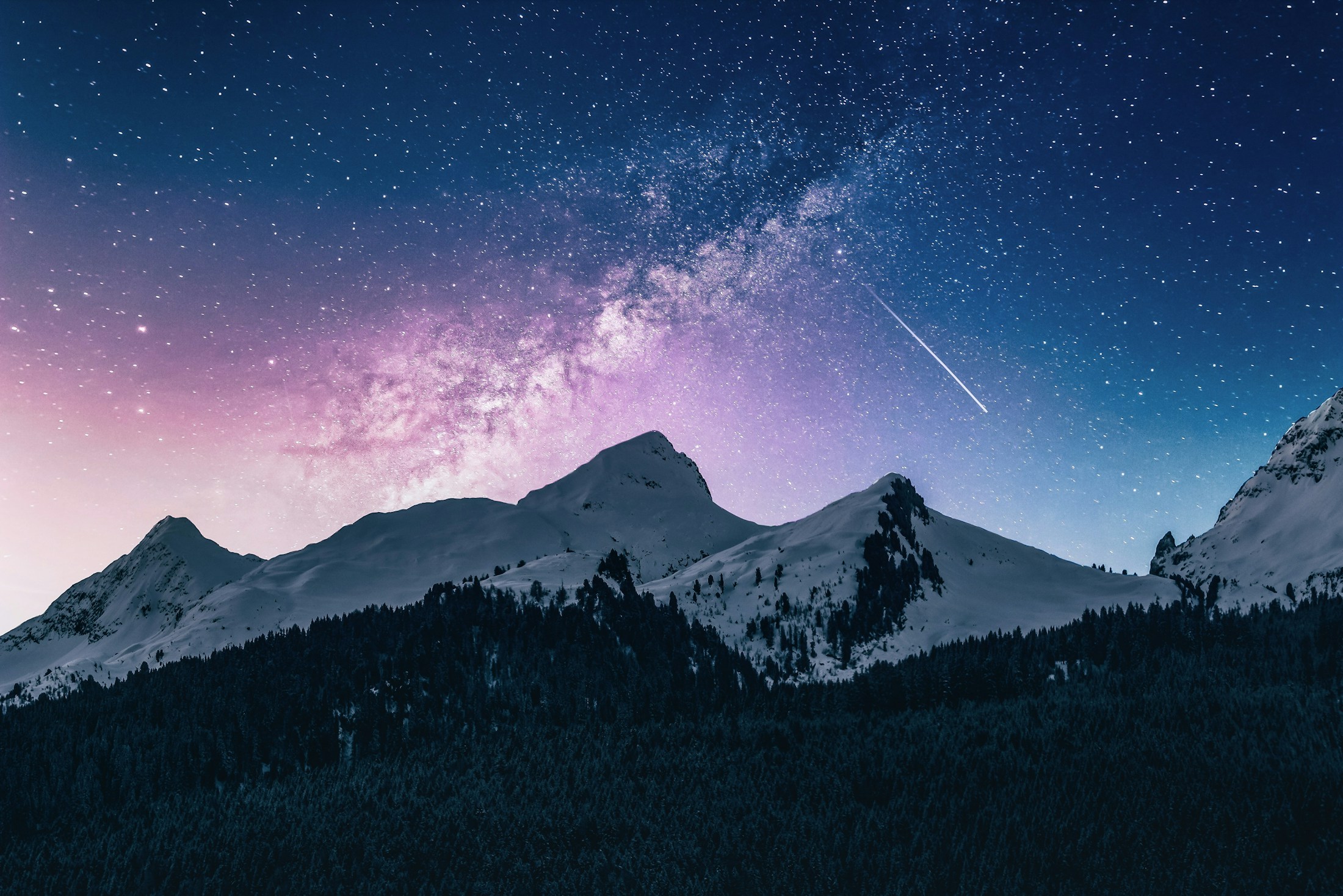Sunrise over a mountain range